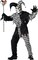 The Costume Center Black and White Evil Jester Men Adult Halloween Costume - Large
